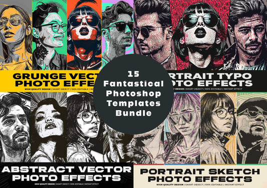 15 Fantastical Photoshop Templates Bundle - Photoboto