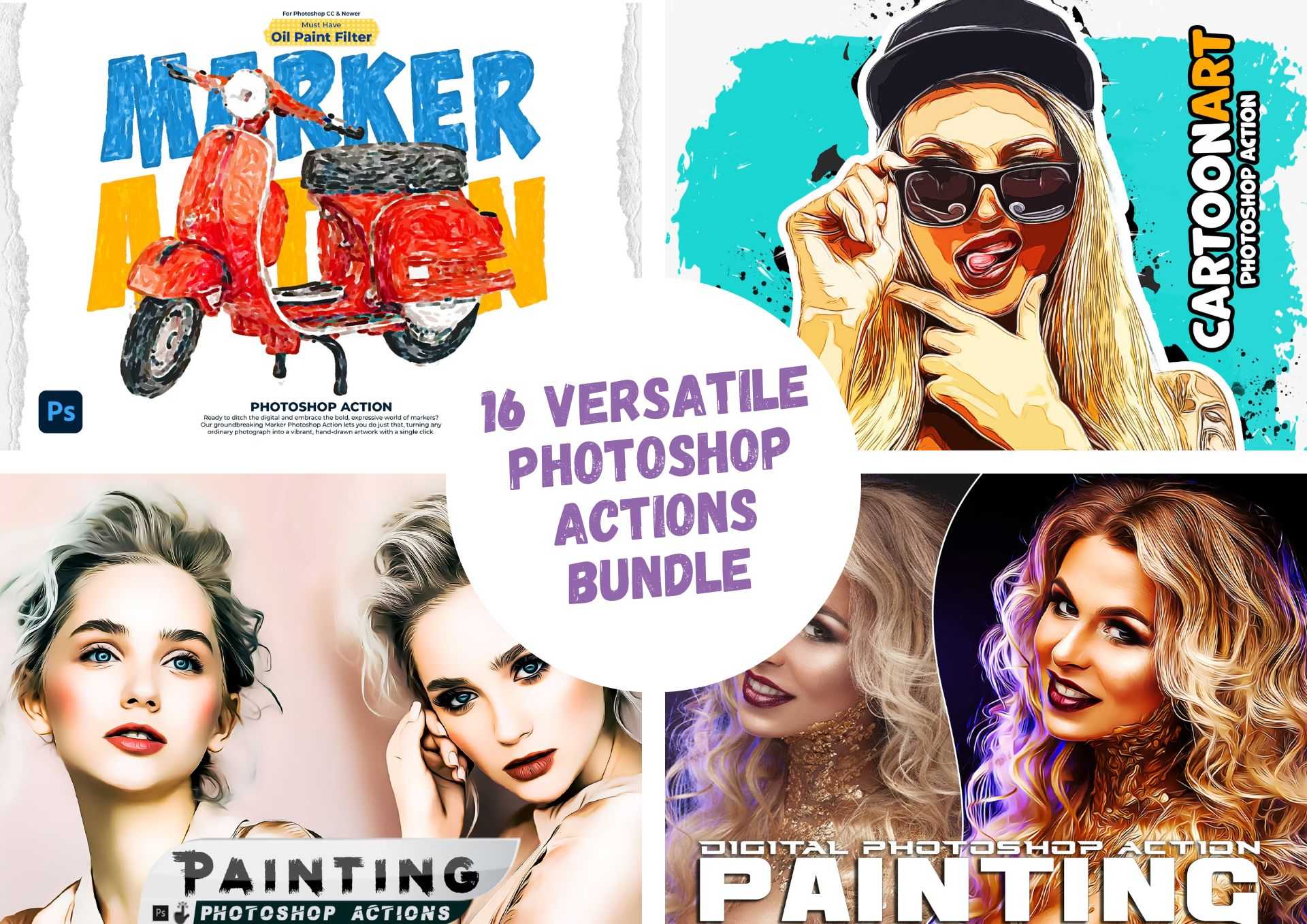 16 Versatile Photoshop Actions Bundle - Photoboto