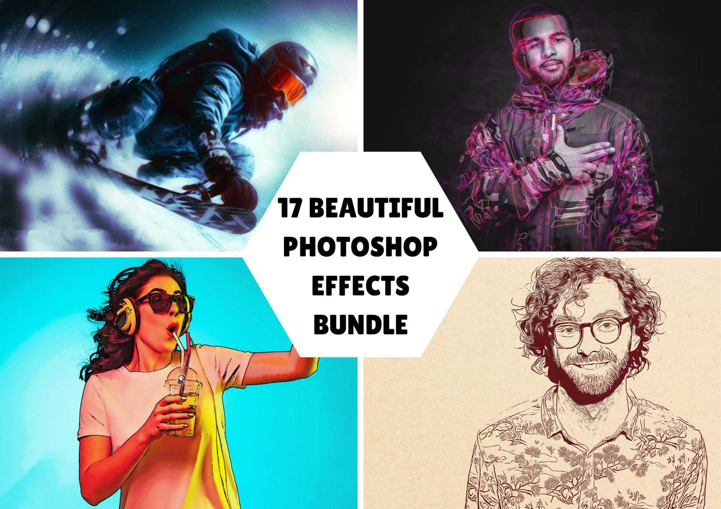 17 Beautiful Photoshop Effects Bundle - Photoboto