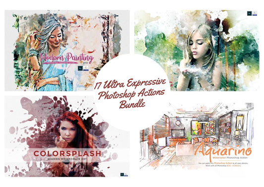 17 Ultra Expressive Photoshop Actions Bundle - Photoboto