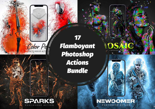 17 Flamboyant Photoshop Actions Bundle - Photoboto