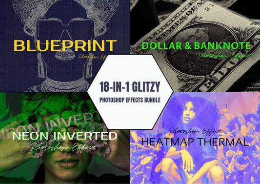 18-In-1 Glitzy Photoshop Effects Bundle - Photoboto