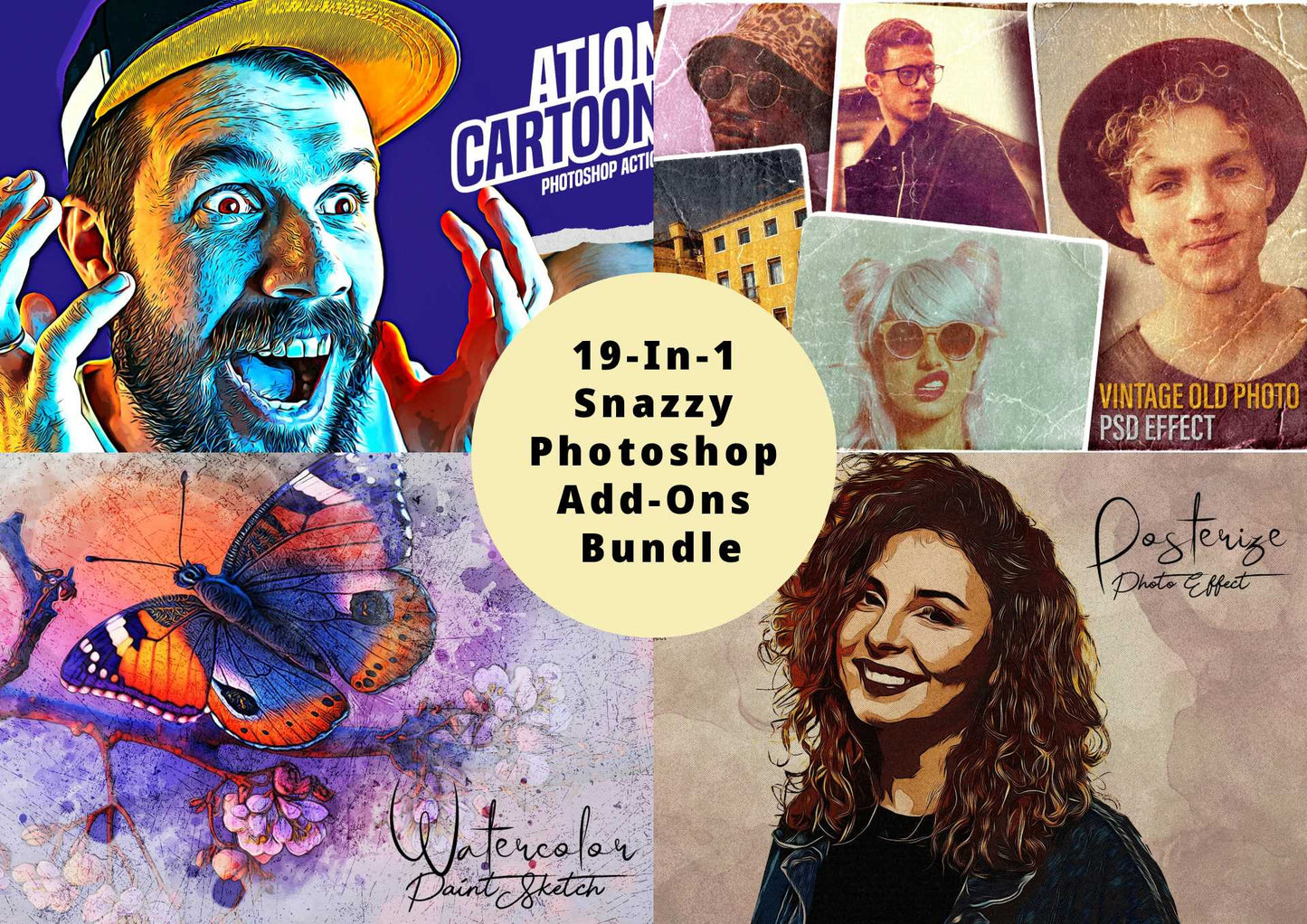 19-In-1 Snazzy Photoshop Add-Ons Bundle - Photoboto