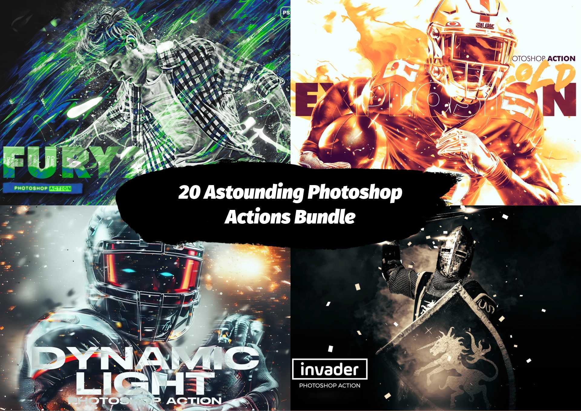20 Astounding Photoshop Actions Bundle - Photoboto
