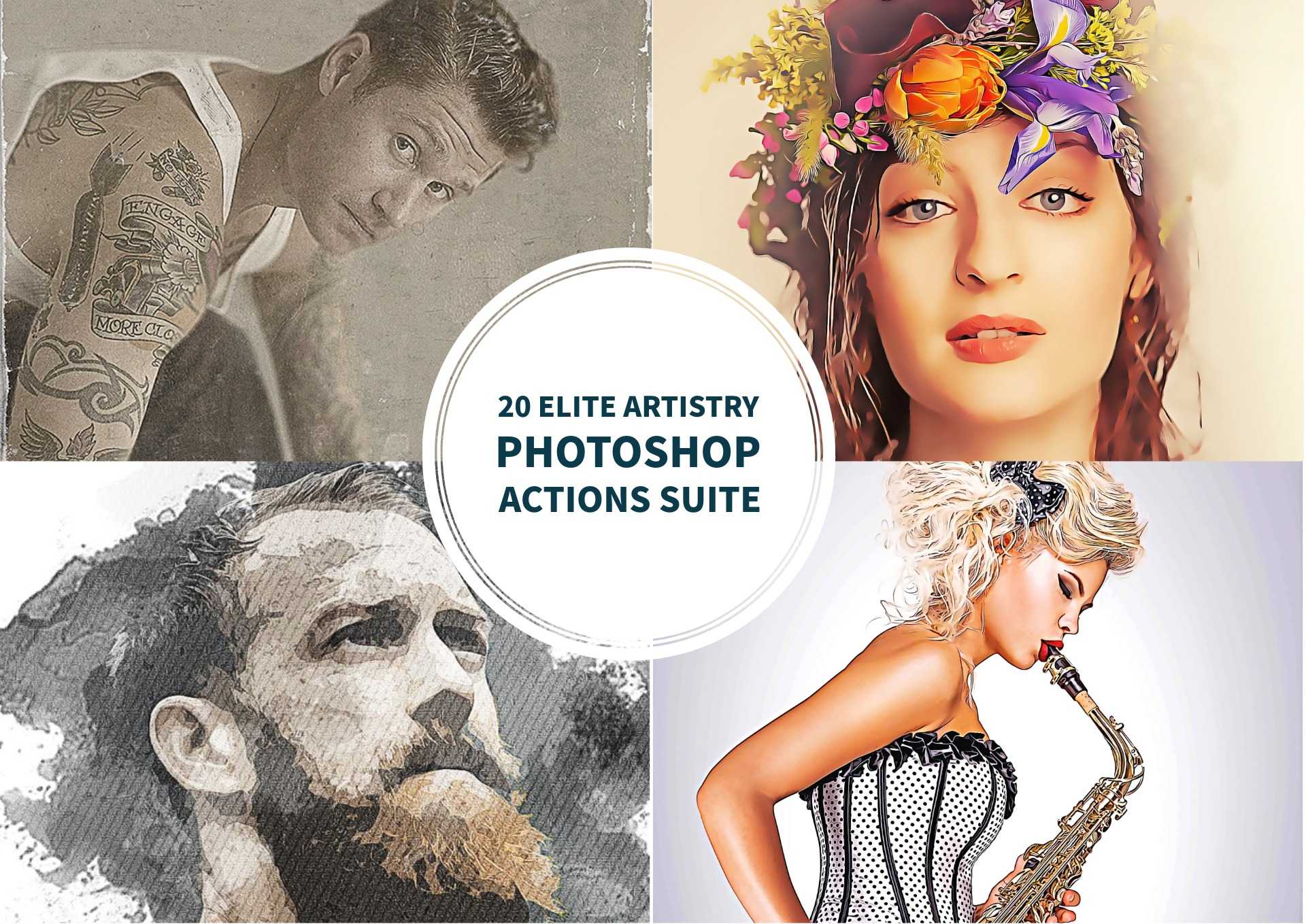 20 Elite Artistry Photoshop Actions Suite - Photoboto