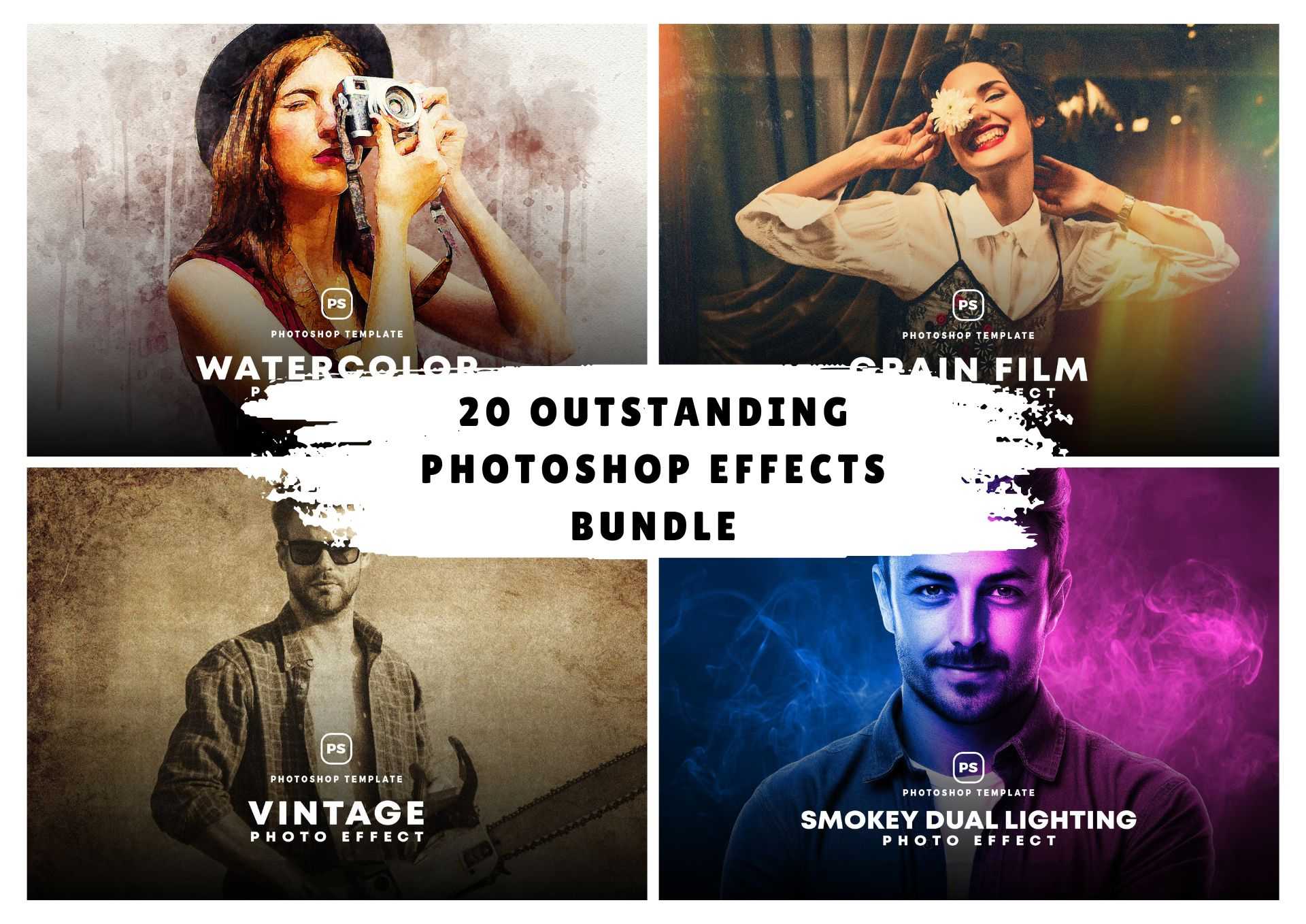 20 Outstanding Photoshop Effects Bundle - Photoboto