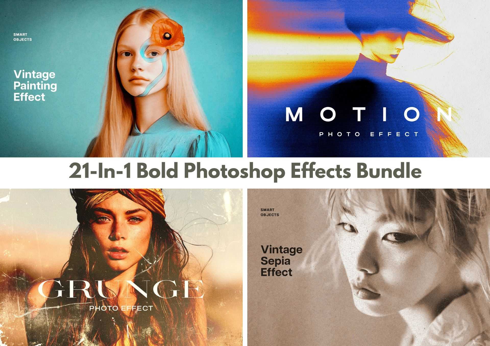 21-In-1 Bold Photoshop Effects Bundle - Photoboto