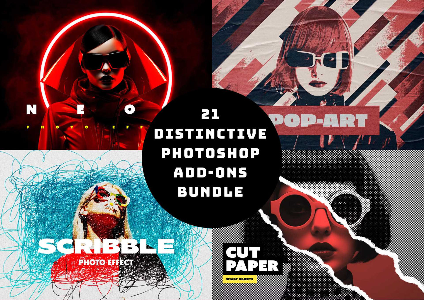 21 Distinctive Photoshop Add-Ons Bundle - Photoboto