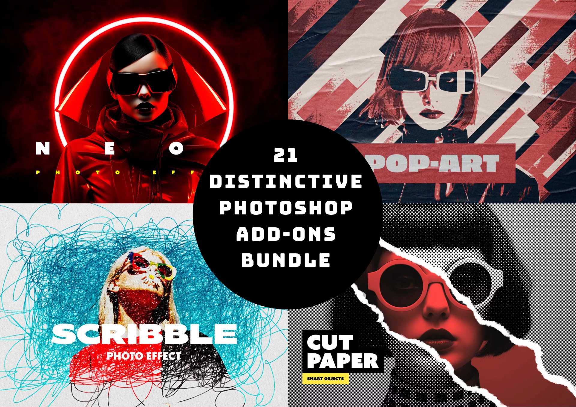 21 Distinctive Photoshop Add-Ons Bundle - Photoboto