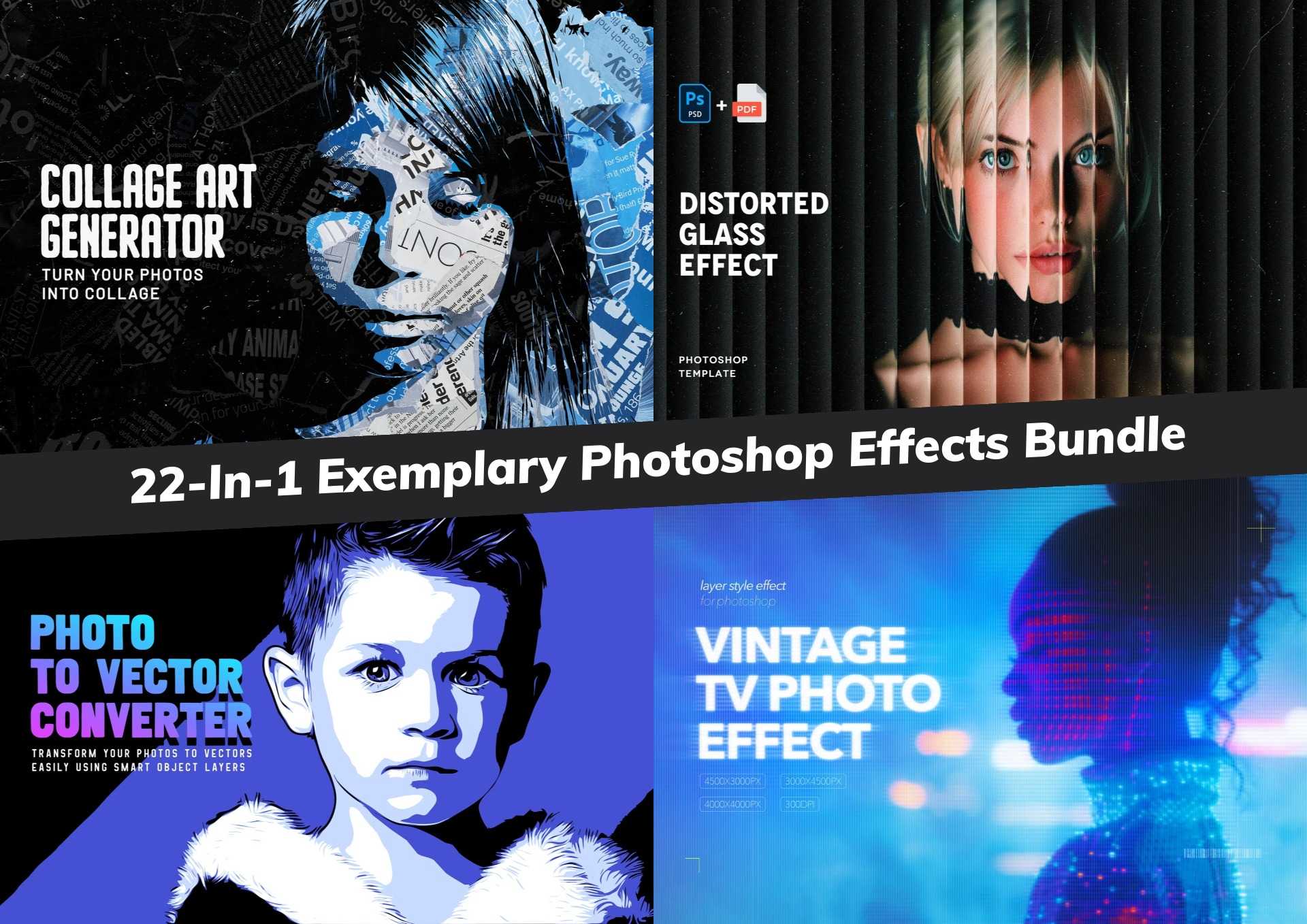 22-In-1 Exemplary Photoshop Effects Bundle - Photoboto