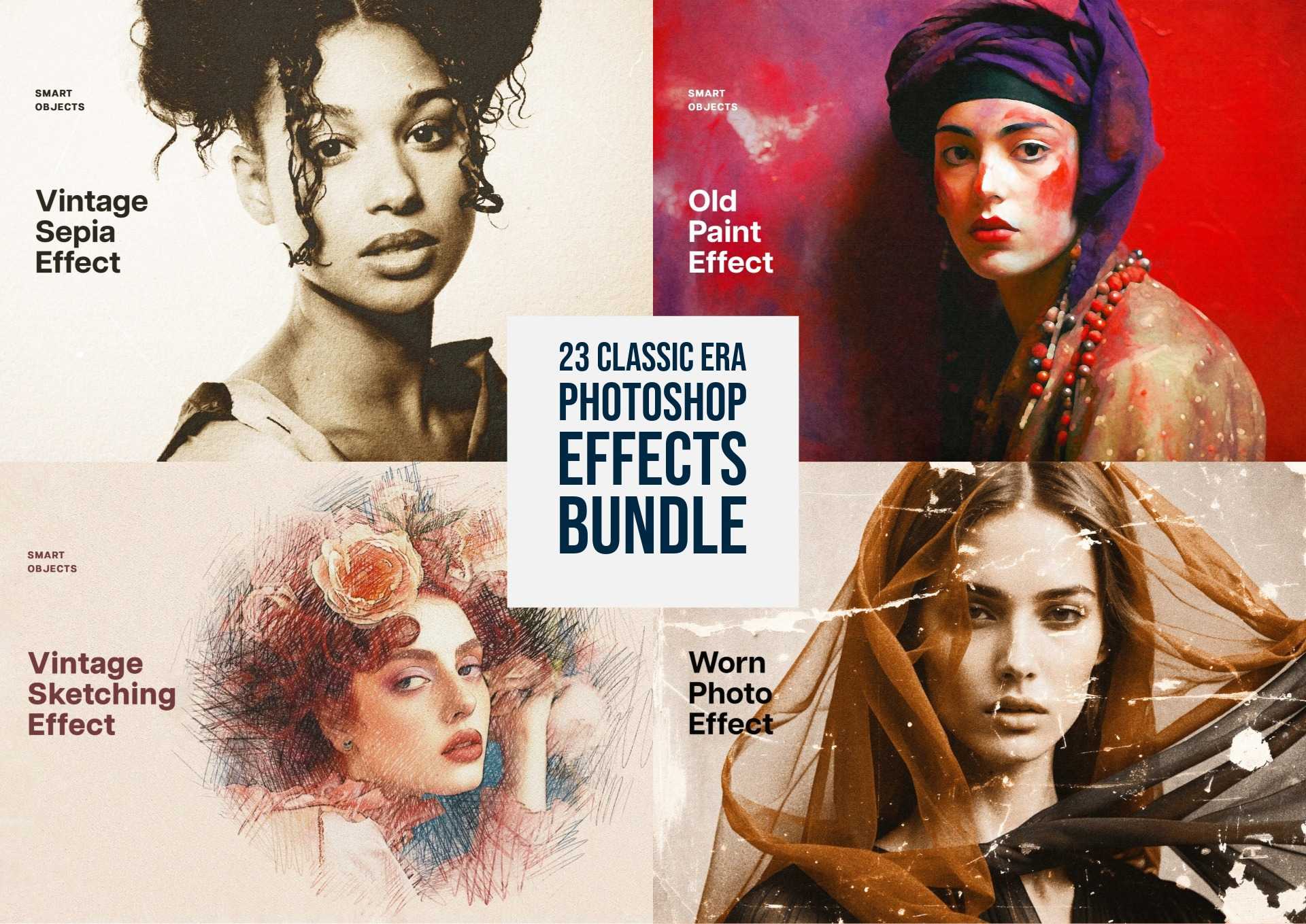 23 Classic Era Photoshop Effects Bundle - Photoboto