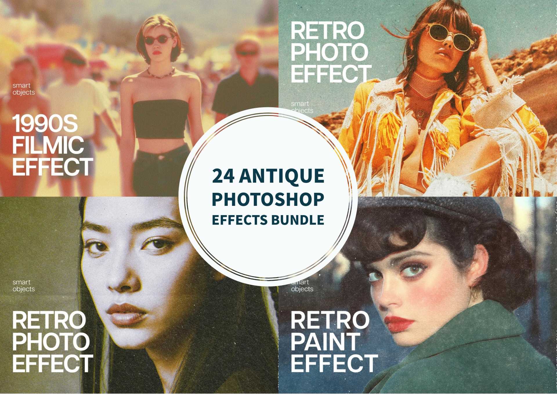 24 Antique Photoshop Effects Bundle - Photoboto