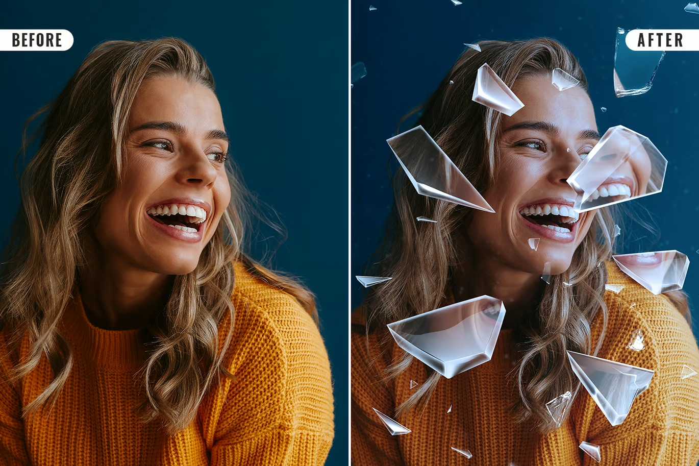 21-In-1 Broken Glass Photoshop Templates Bundle - Photoboto