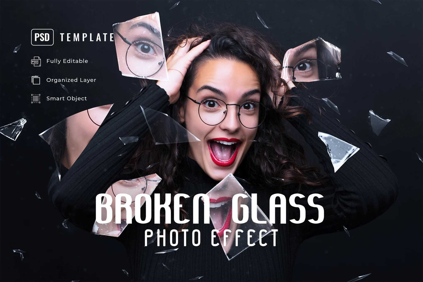 21-In-1 Broken Glass Photoshop Templates Bundle - Photoboto