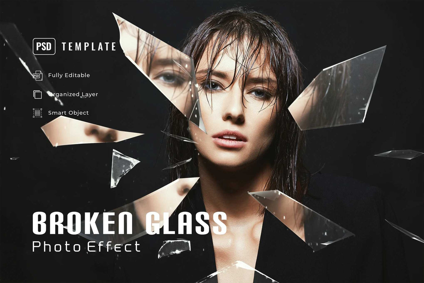 21-In-1 Broken Glass Photoshop Templates Bundle - Photoboto