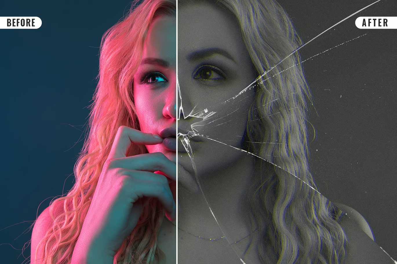 21-In-1 Broken Glass Photoshop Templates Bundle - Photoboto