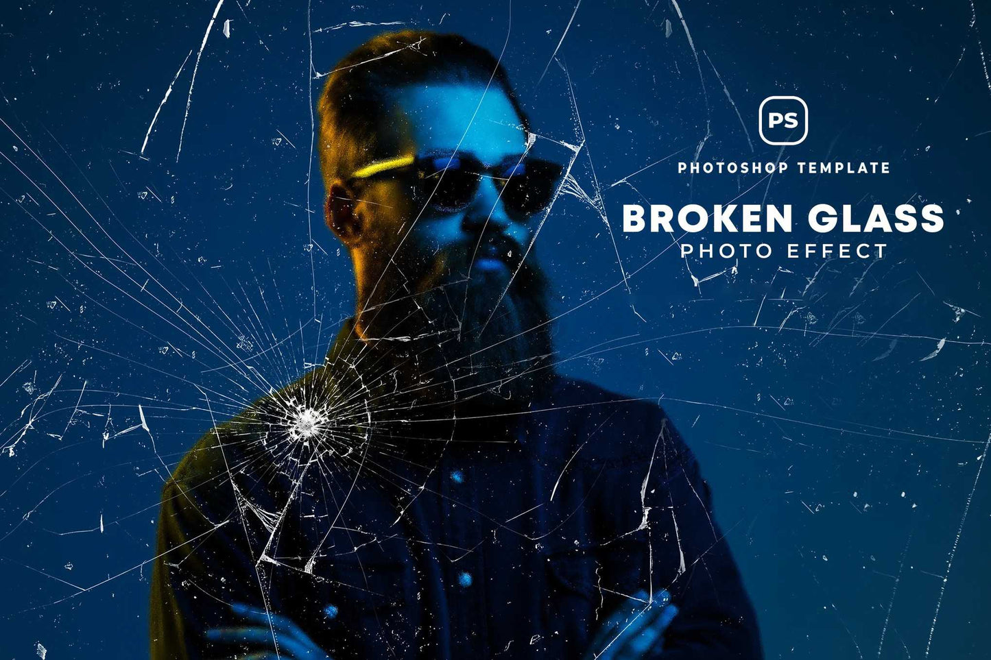 21-In-1 Broken Glass Photoshop Templates Bundle - Photoboto