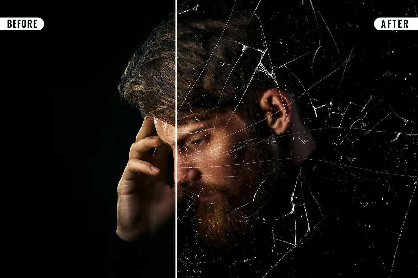 21-In-1 Broken Glass Photoshop Templates Bundle - Photoboto