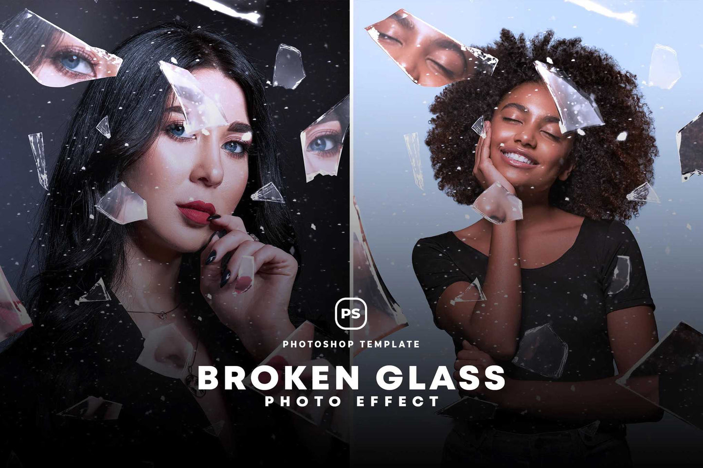 21-In-1 Broken Glass Photoshop Templates Bundle - Photoboto