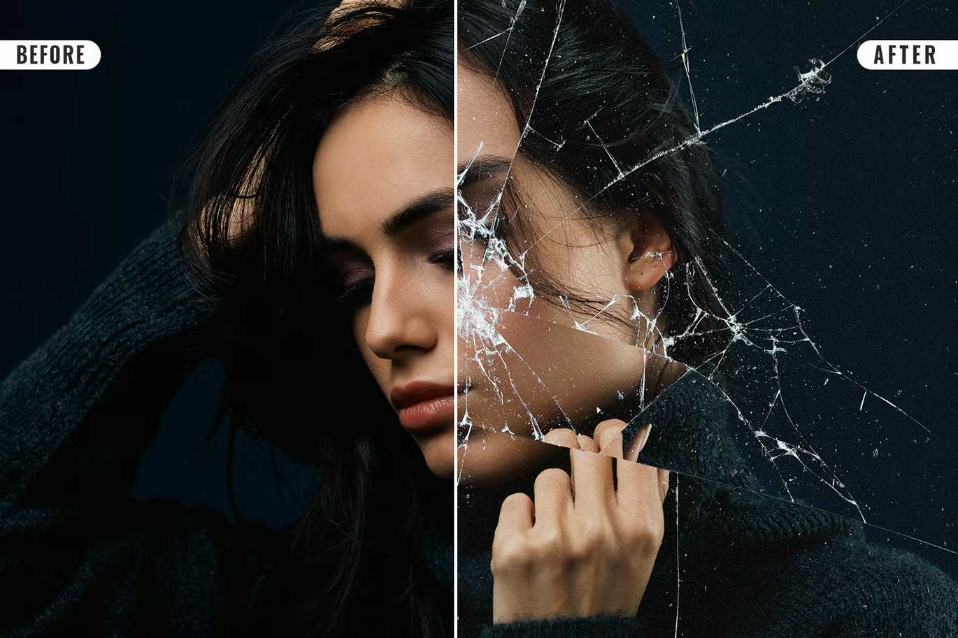 21-In-1 Broken Glass Photoshop Templates Bundle - Photoboto