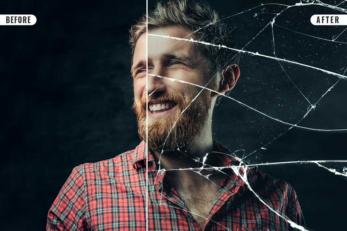 21-In-1 Broken Glass Photoshop Templates Bundle - Photoboto