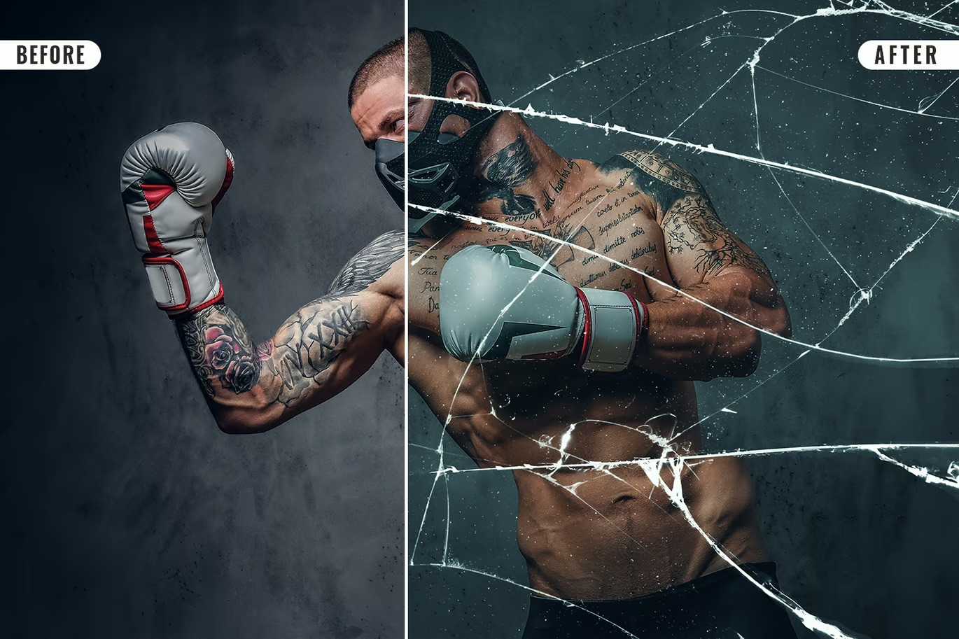 21-In-1 Broken Glass Photoshop Templates Bundle - Photoboto