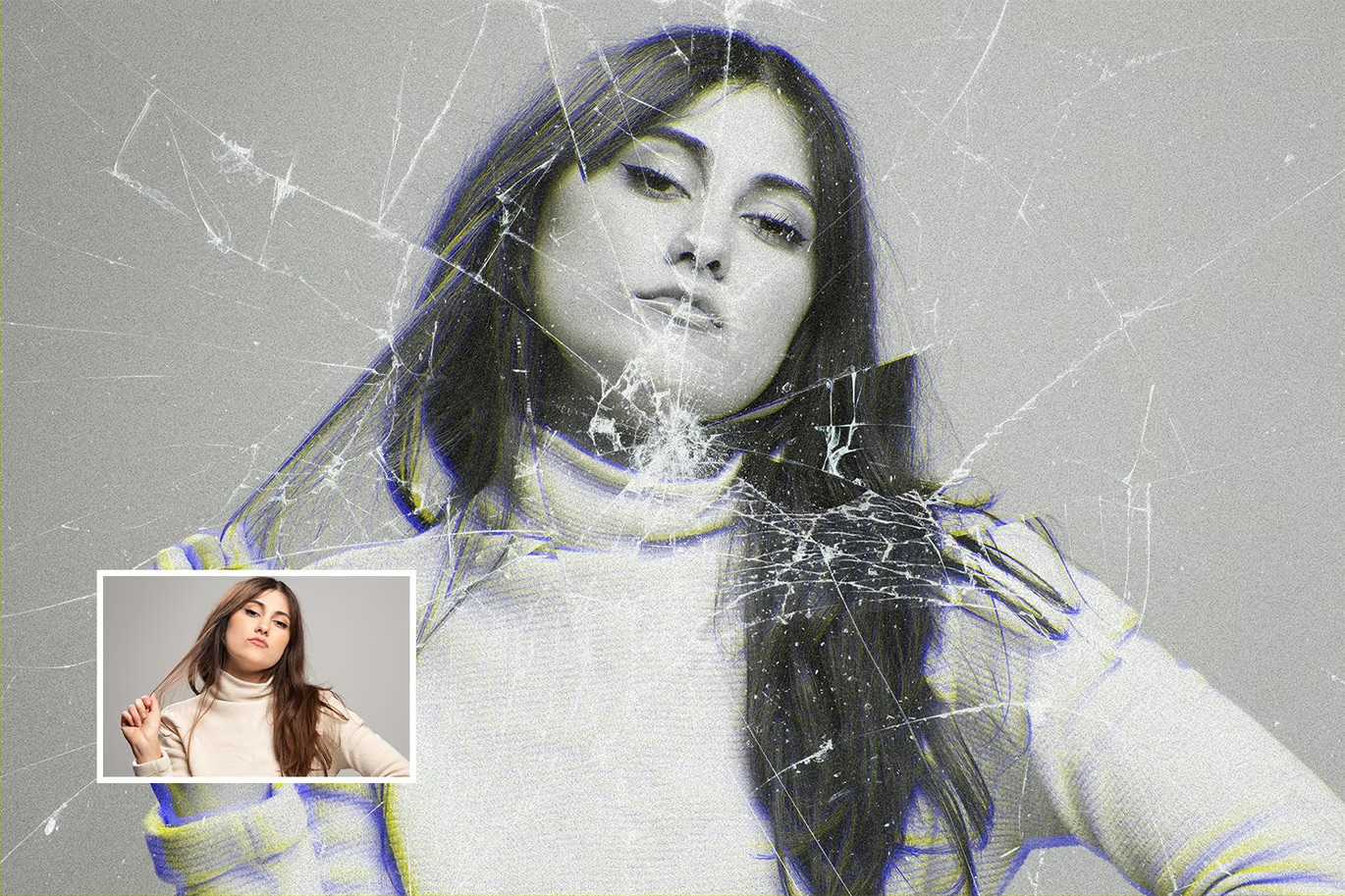 21-In-1 Broken Glass Photoshop Templates Bundle - Photoboto