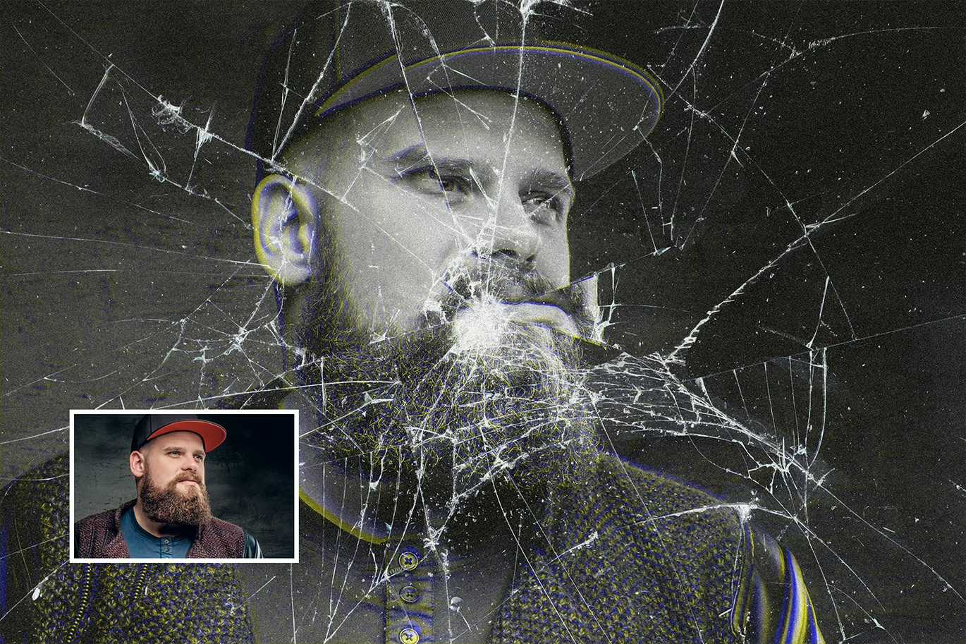 21-In-1 Broken Glass Photoshop Templates Bundle - Photoboto