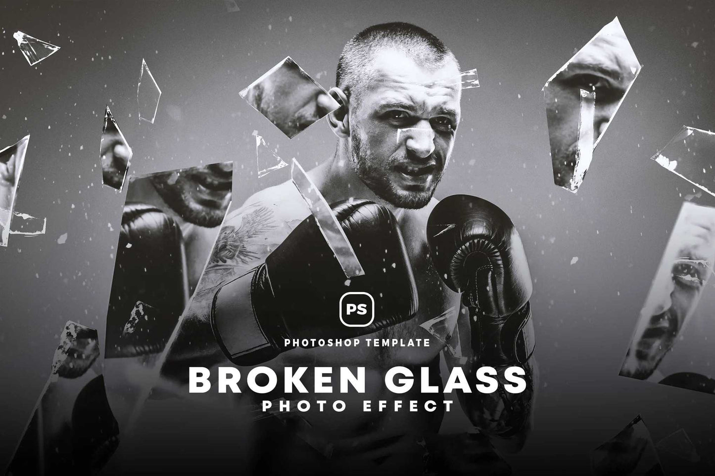 21-In-1 Broken Glass Photoshop Templates Bundle - Photoboto