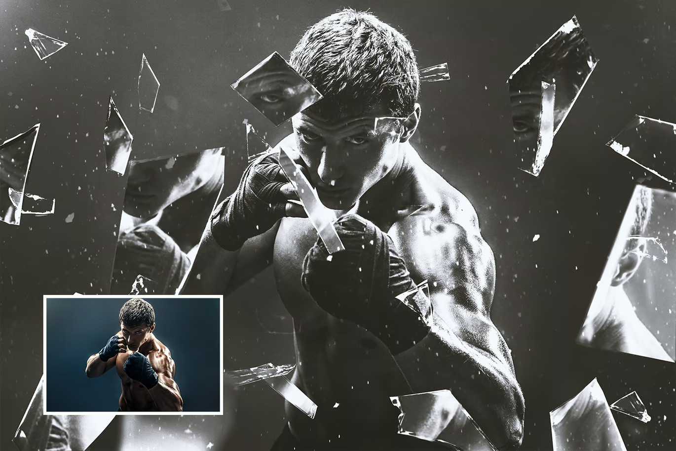 21-In-1 Broken Glass Photoshop Templates Bundle - Photoboto