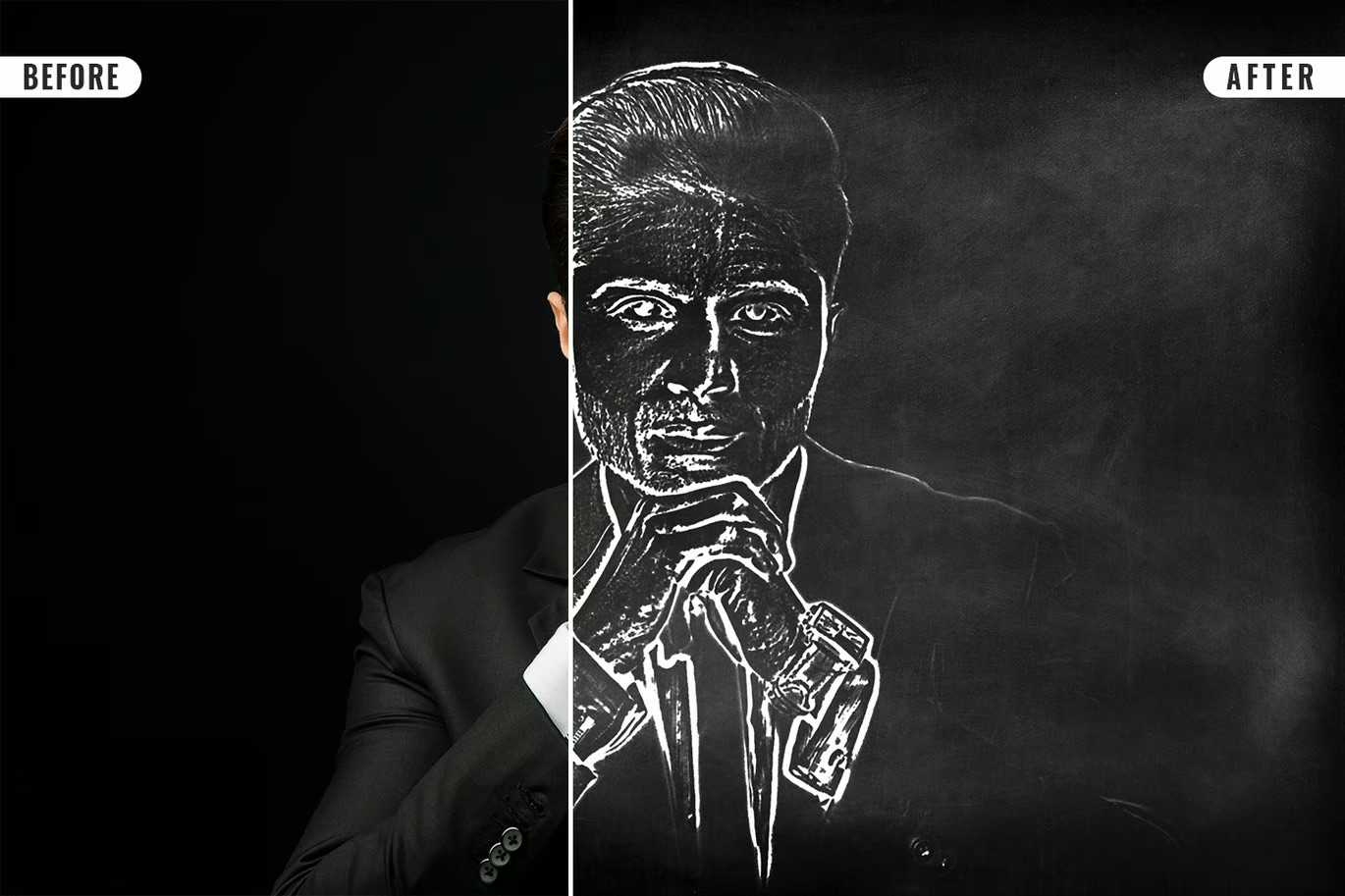 14-In-1 Sensational Chalk Photoshop Effects Bundle - Photoboto