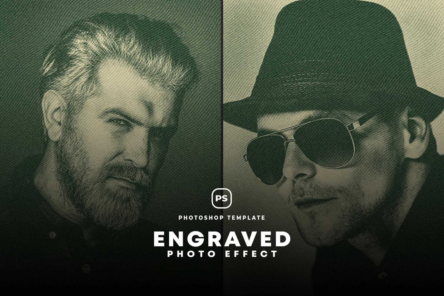 16 Retro Engraved Photoshop Templates Bundle - Photoboto