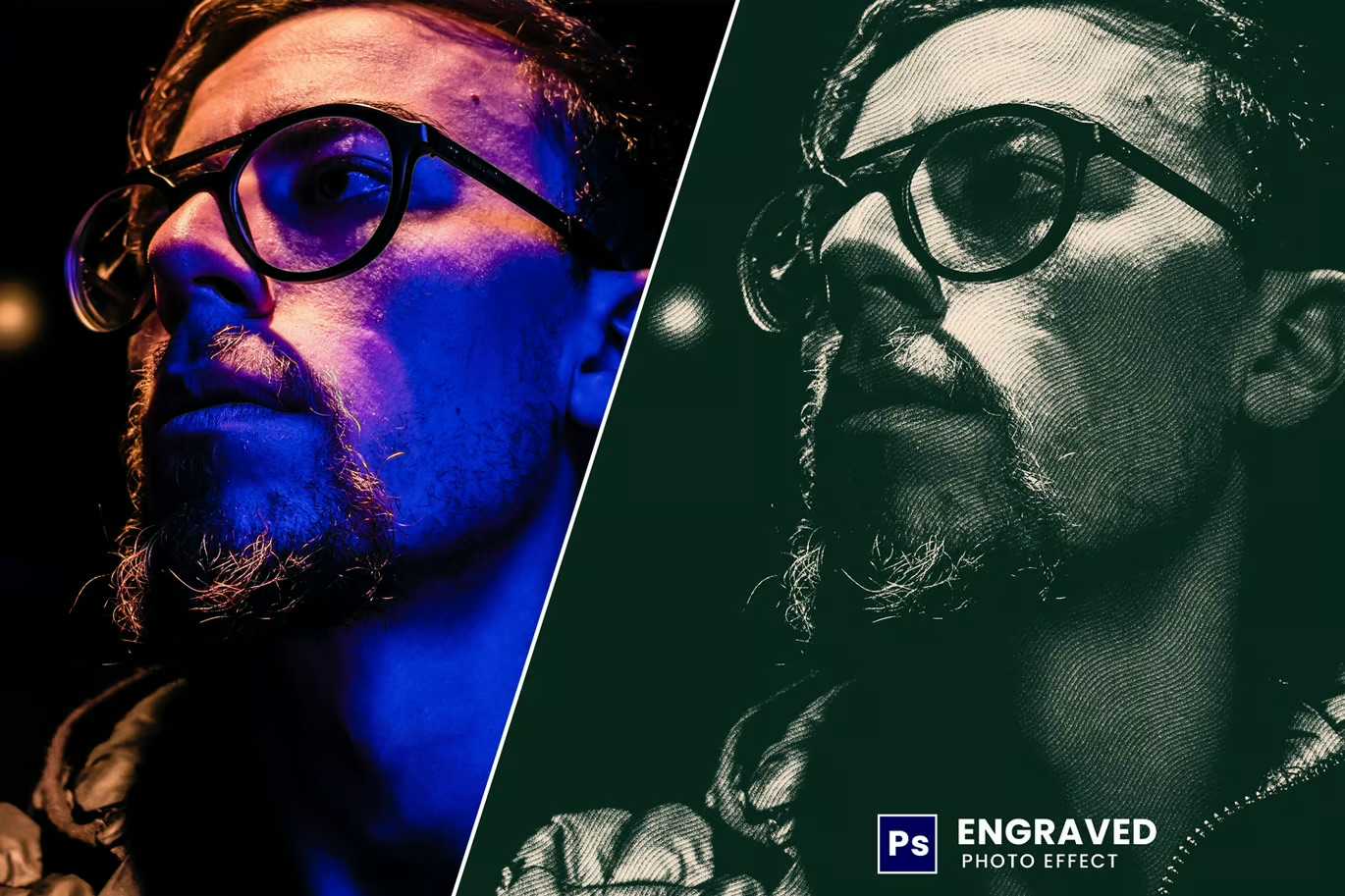 16 Retro Engraved Photoshop Templates Bundle - Photoboto