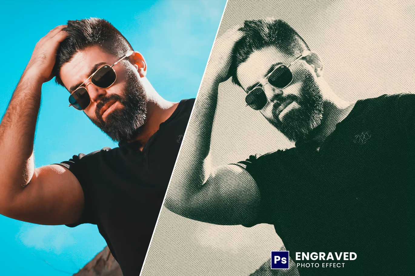 16 Retro Engraved Photoshop Templates Bundle - Photoboto