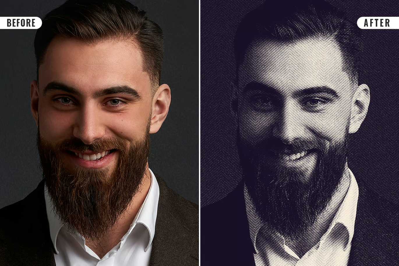 16 Retro Engraved Photoshop Templates Bundle - Photoboto