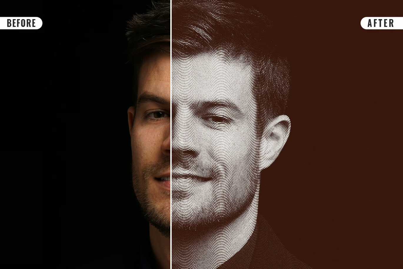 16 Retro Engraved Photoshop Templates Bundle - Photoboto