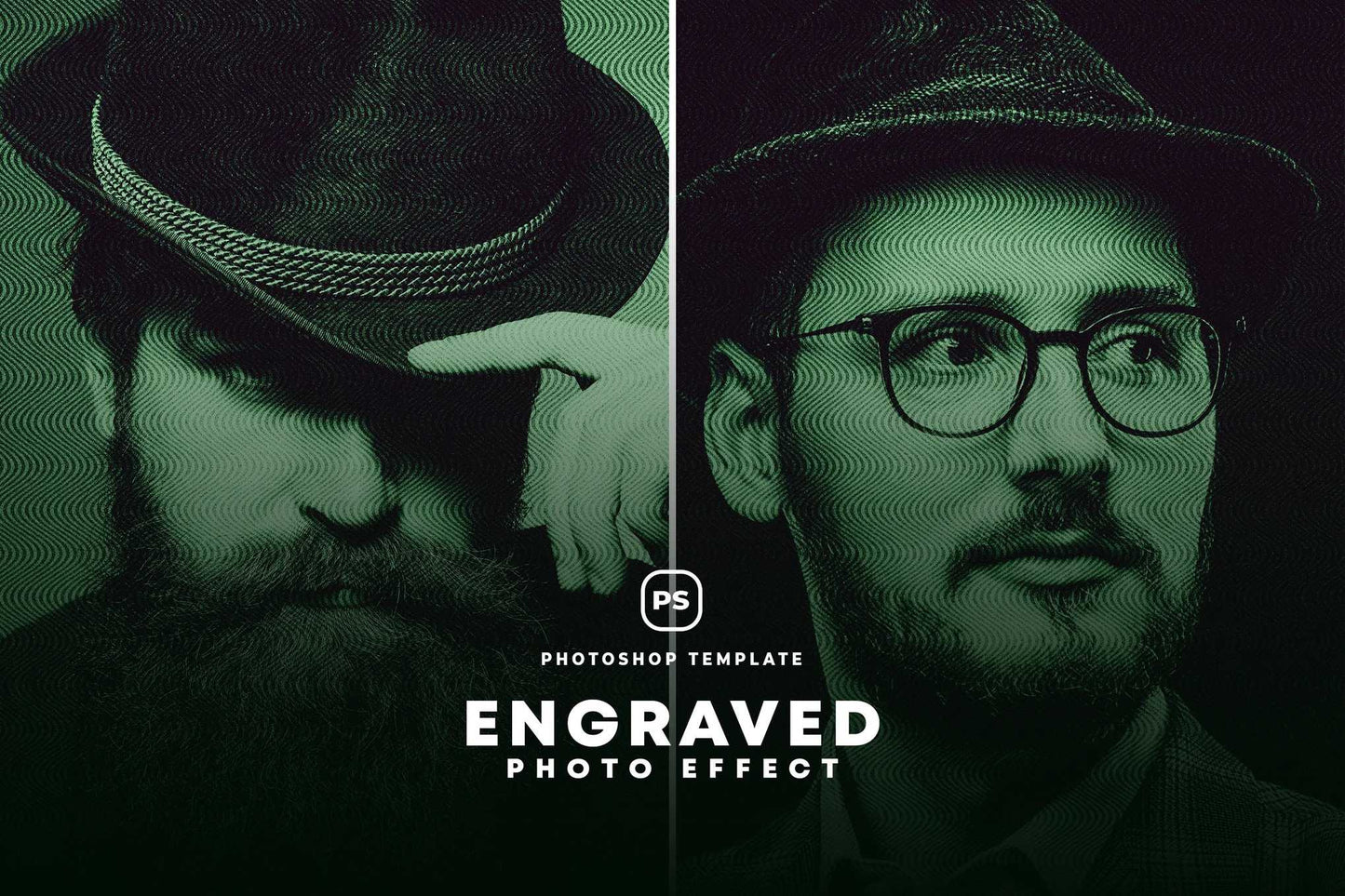 16 Retro Engraved Photoshop Templates Bundle - Photoboto