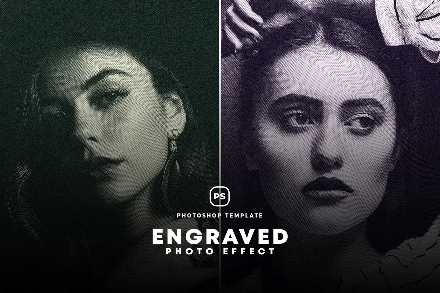 16 Retro Engraved Photoshop Templates Bundle - Photoboto