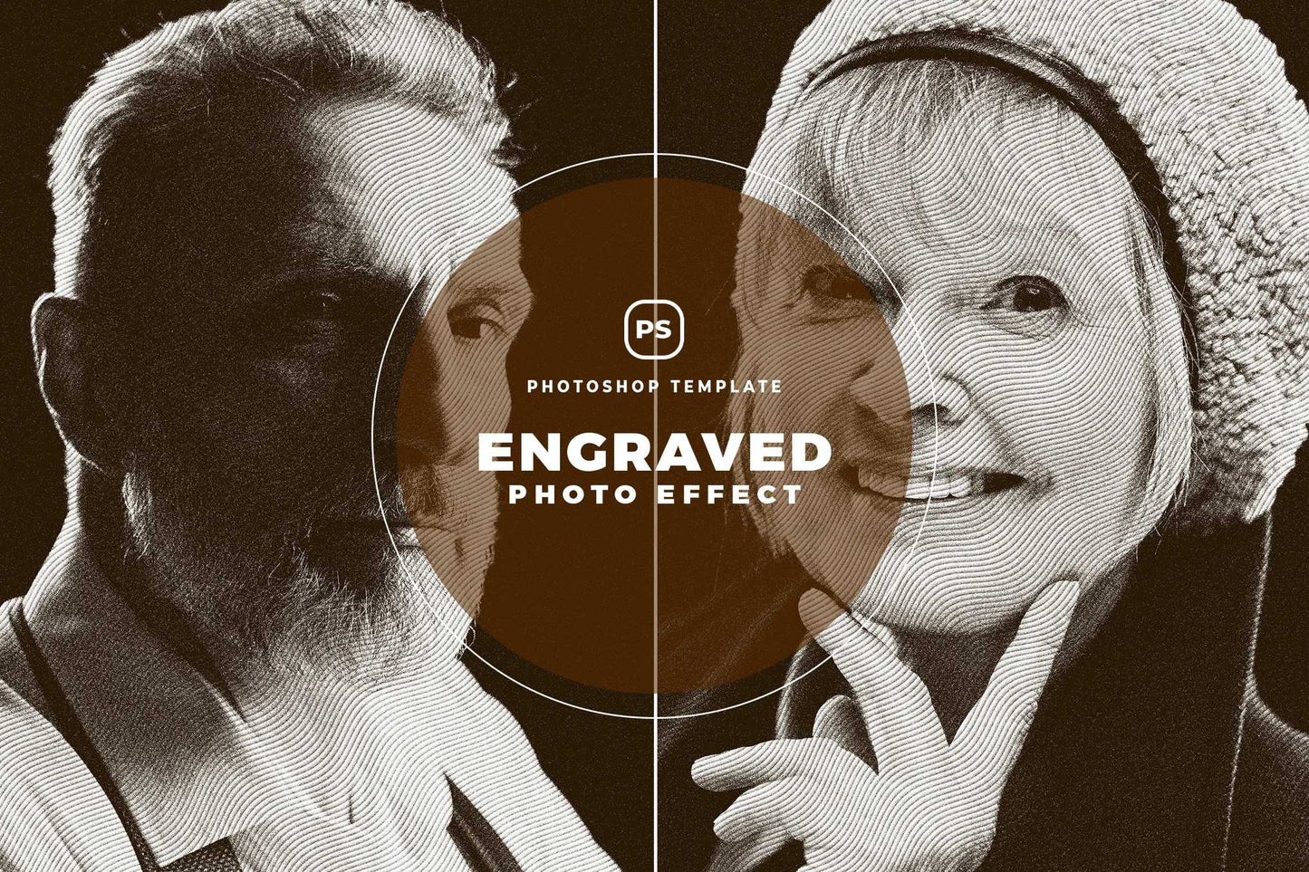 16 Retro Engraved Photoshop Templates Bundle - Photoboto