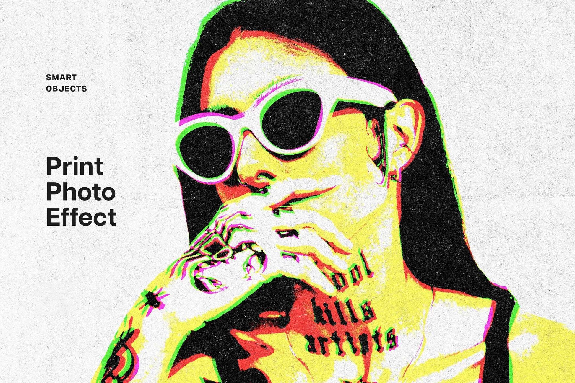 21 Screenprint Photoshop Effects Bundle - Photoboto