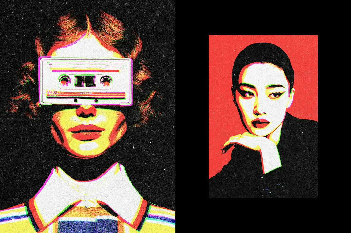 21 Screenprint Photoshop Effects Bundle - Photoboto