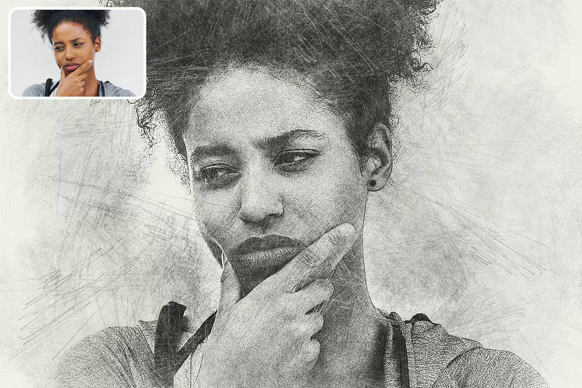 21 Creative Sketching Photoshop Effects Set