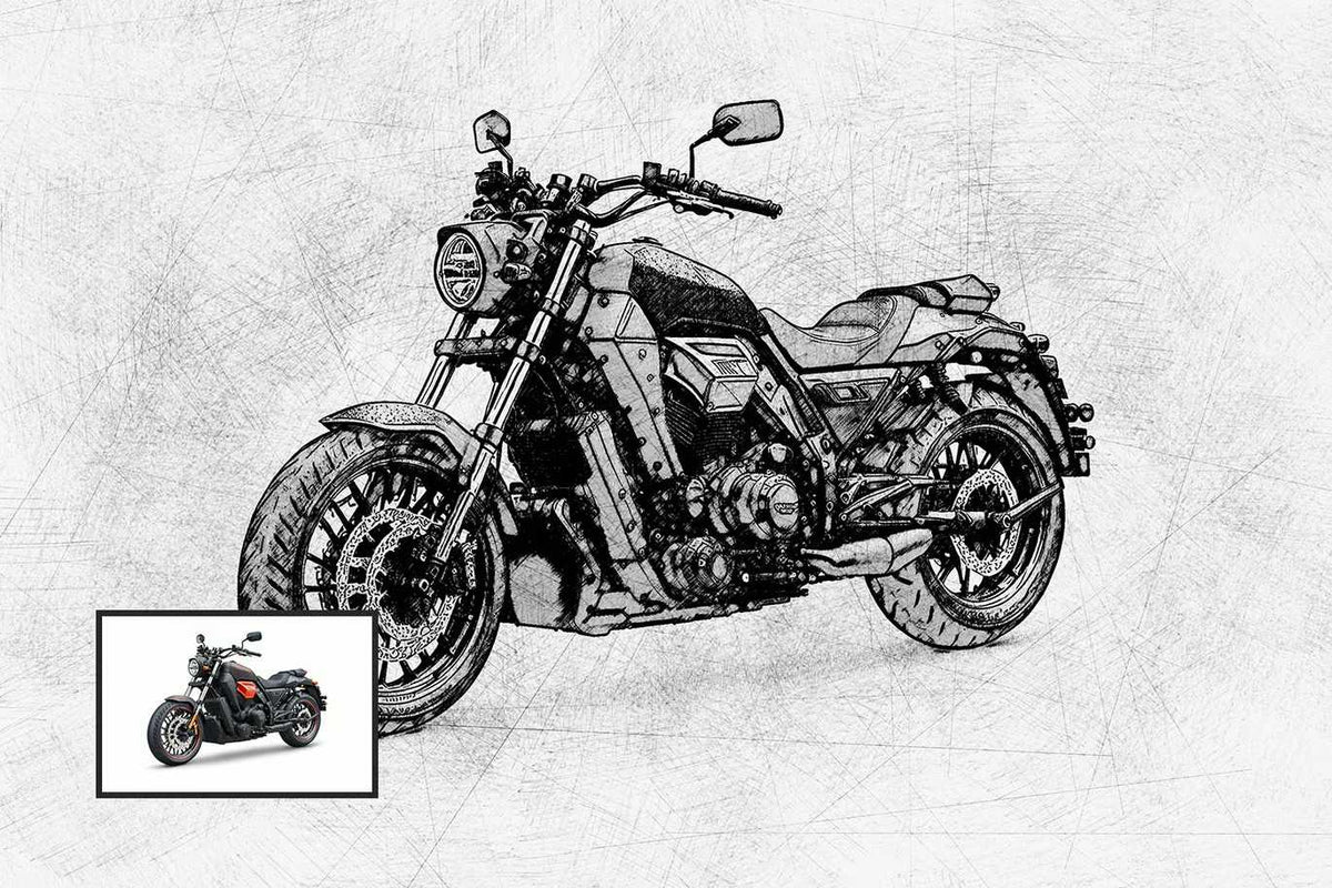 21 Creative Sketching Photoshop Effects Set