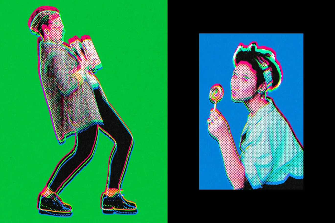 21 Retro Print Photoshop Effects Bundle - Photoboto