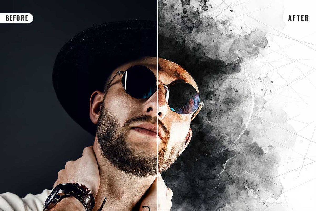 21 Painterly Watercolor Photoshop Effects Collection