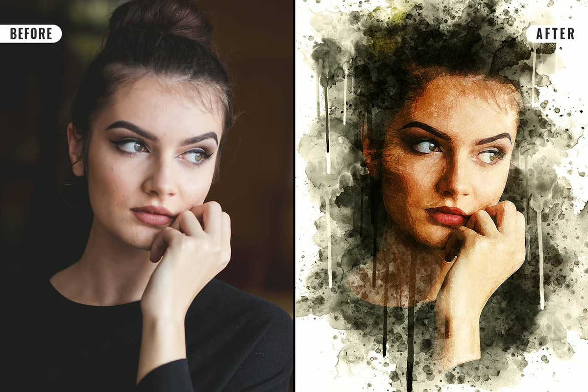 21 Painterly Watercolor Photoshop Effects Collection