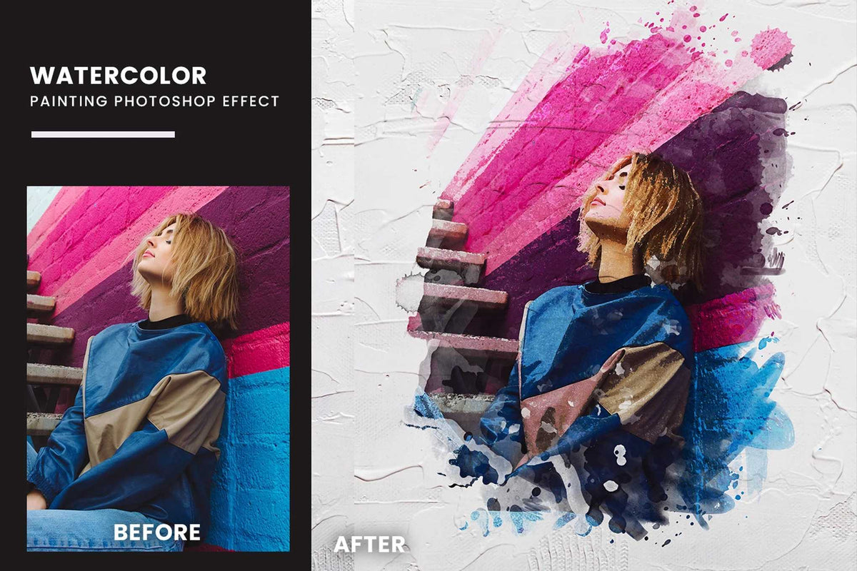 21 Painterly Watercolor Photoshop Effects Collection