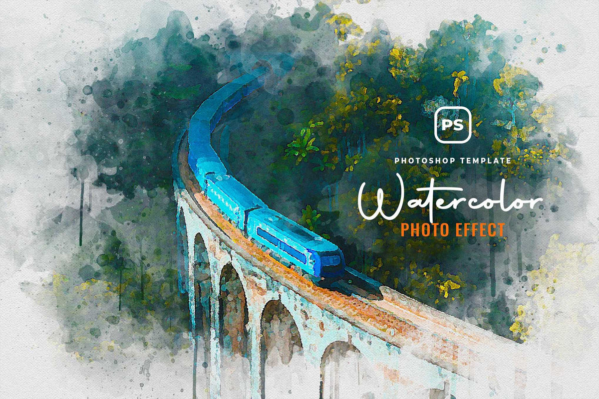 21 Painterly Watercolor Photoshop Effects Collection
