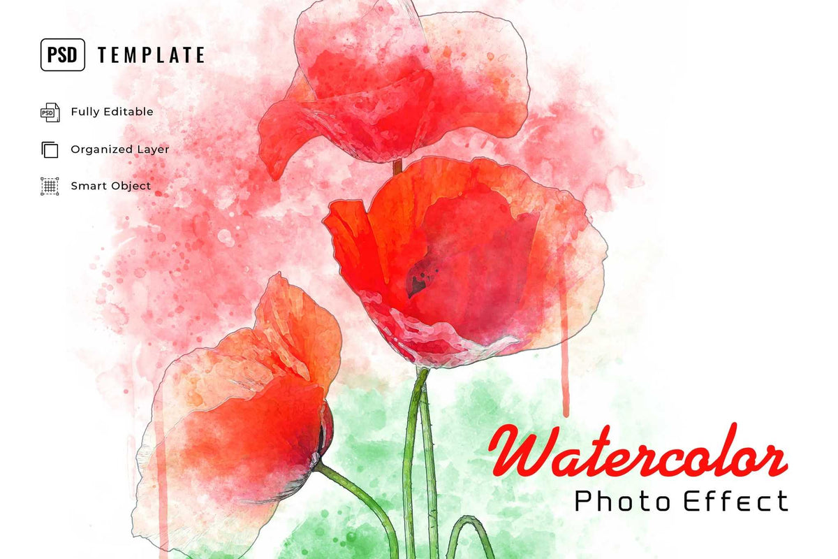 21 Painterly Watercolor Photoshop Effects Collection