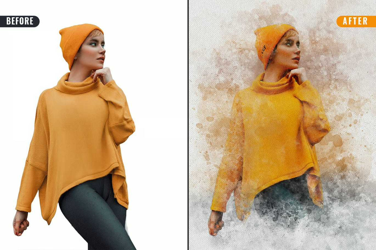 21 Painterly Watercolor Photoshop Effects Collection